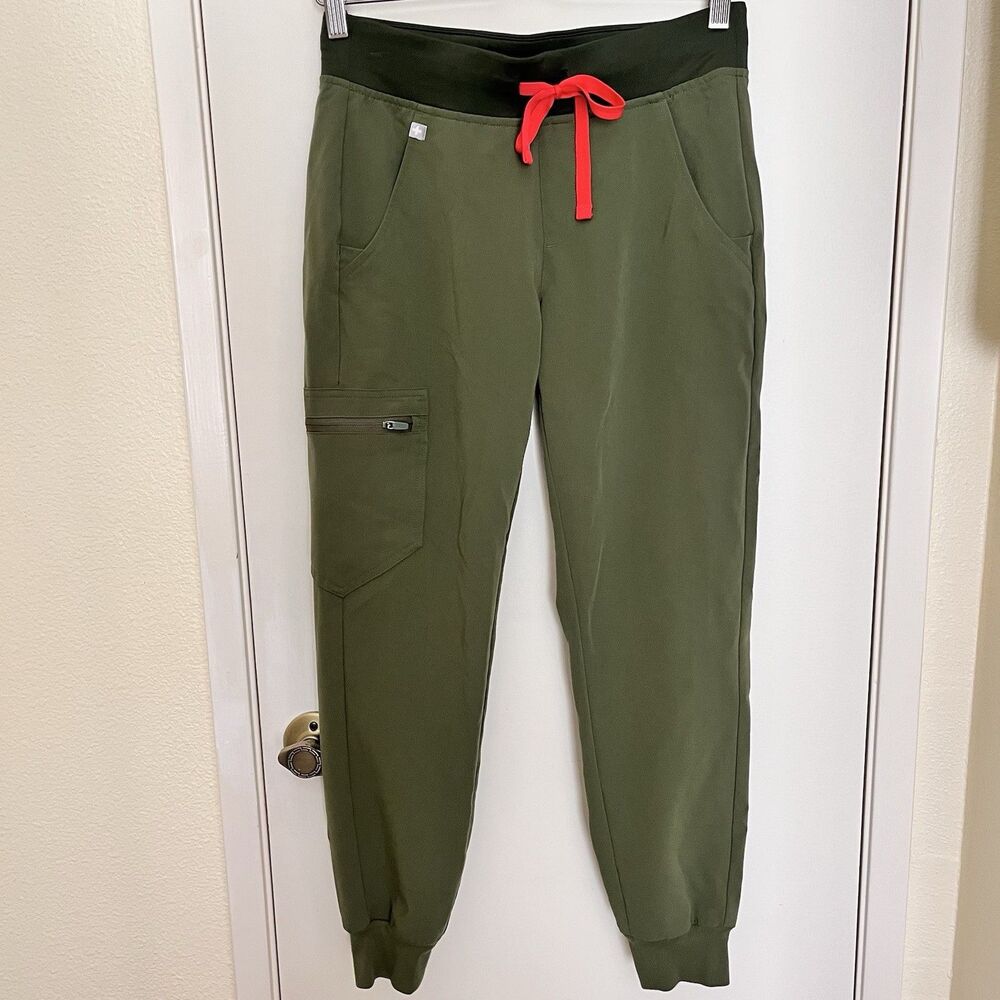 New FIGS Limited Edition Women's Dark Olive Green Zamora Jogger Scrub Pants XS/P